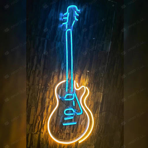 Live Music Guitar Neon Sign